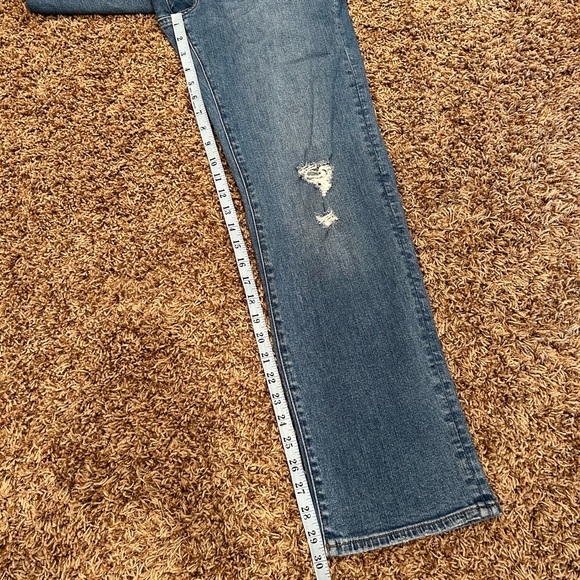 Express Modern Straight Super High Rise Distressed Jeans - Picture 11 of 12